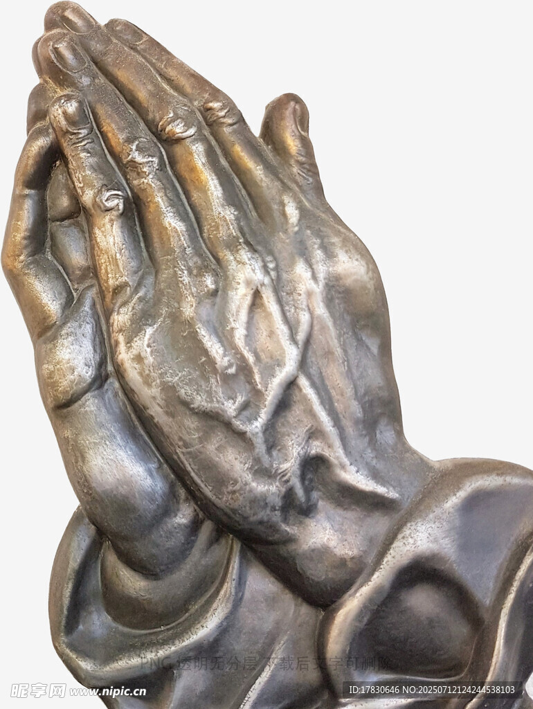 祈祷的双手雕塑