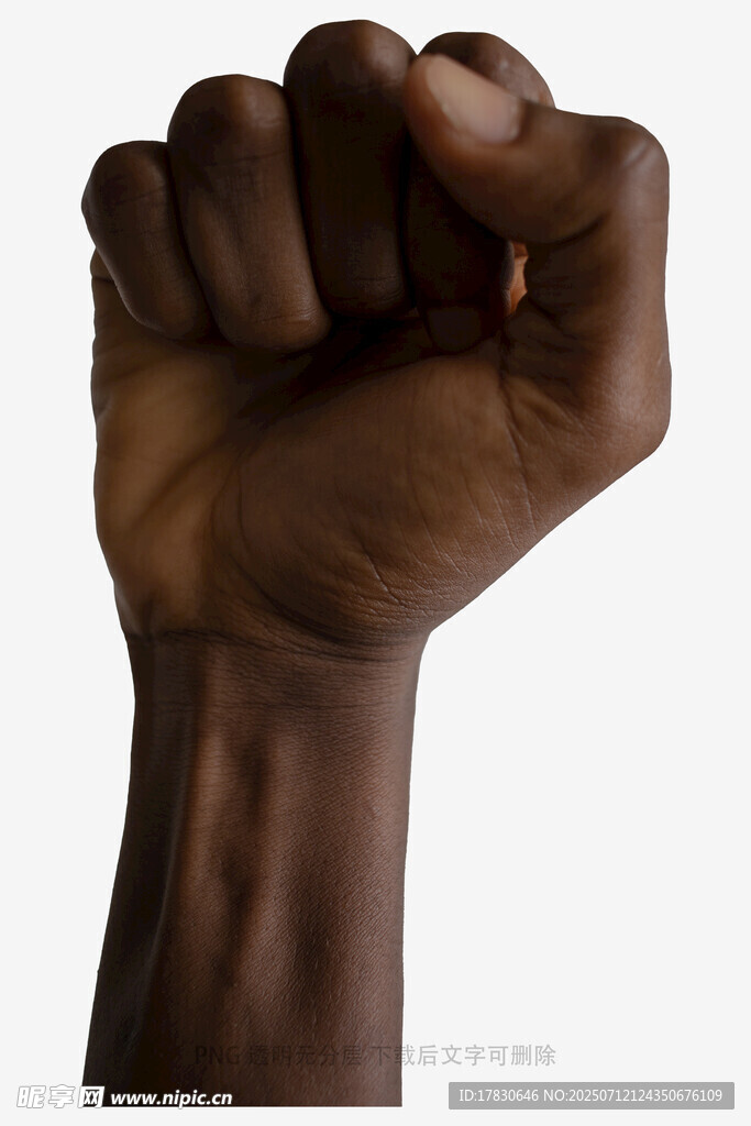 紧握的棕色拳头