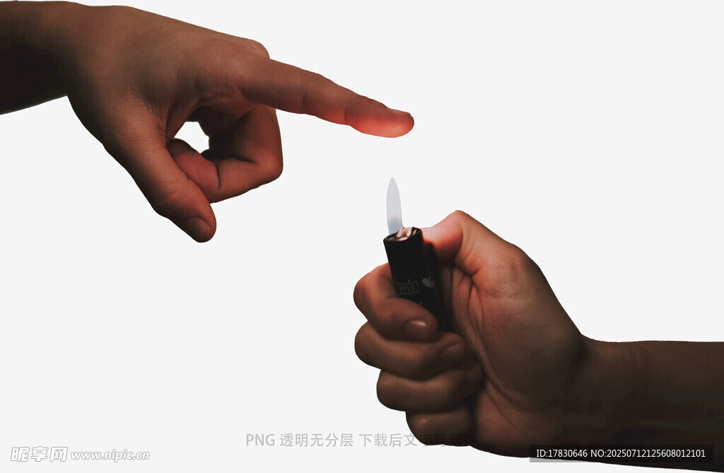 手指与打火机的互动瞬间