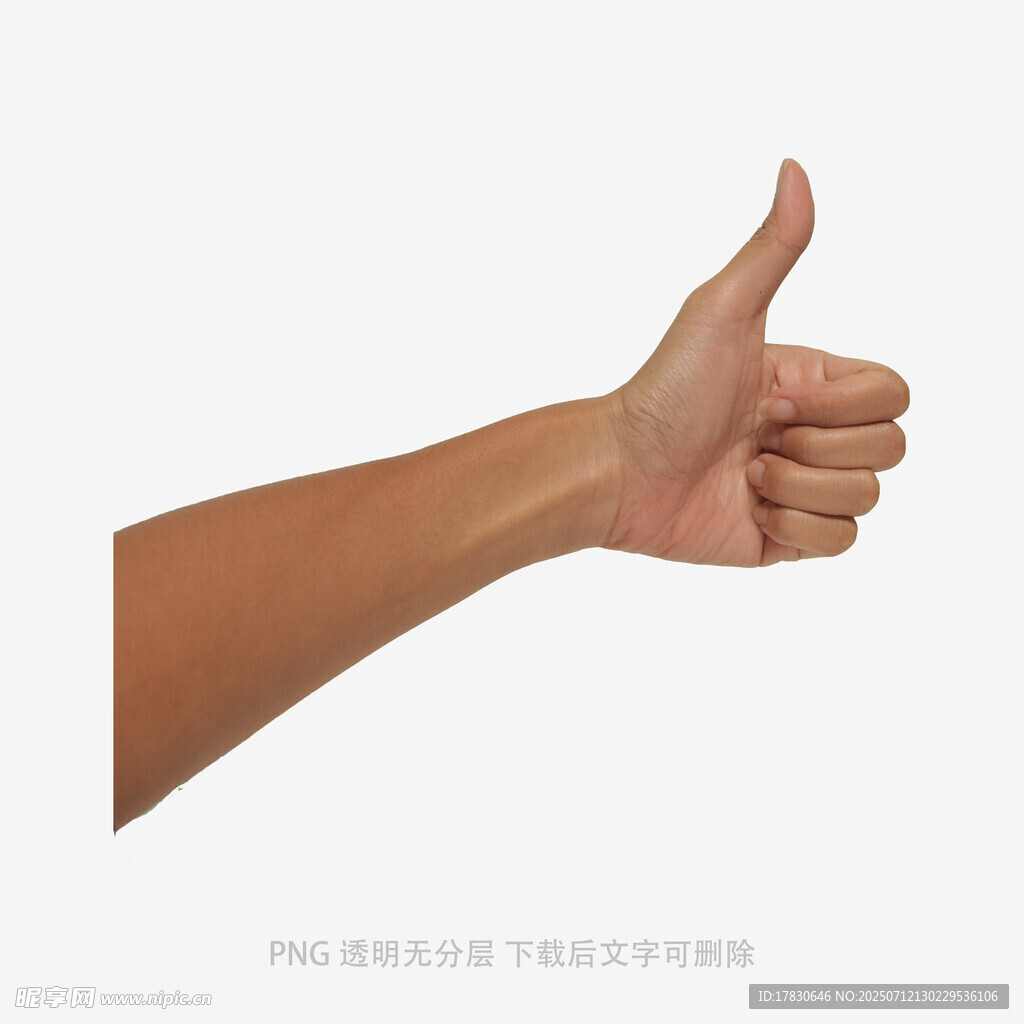 竖起大拇指的手部特写
