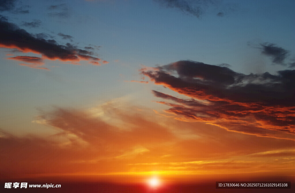 壮丽夕阳天空美景