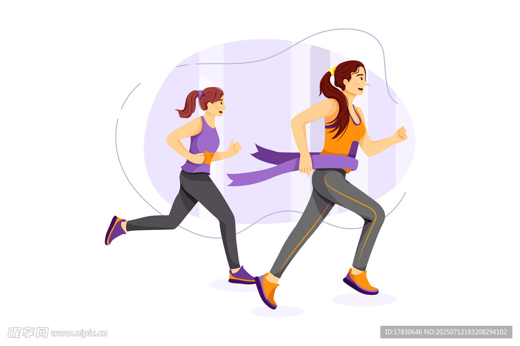 女性活力奔跑瞬间