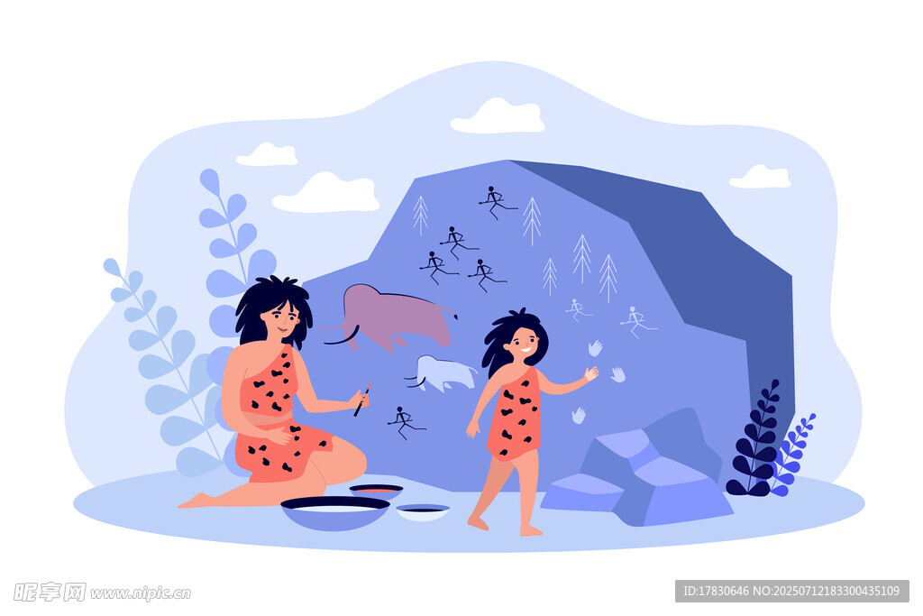 雨中撑伞的两位女士