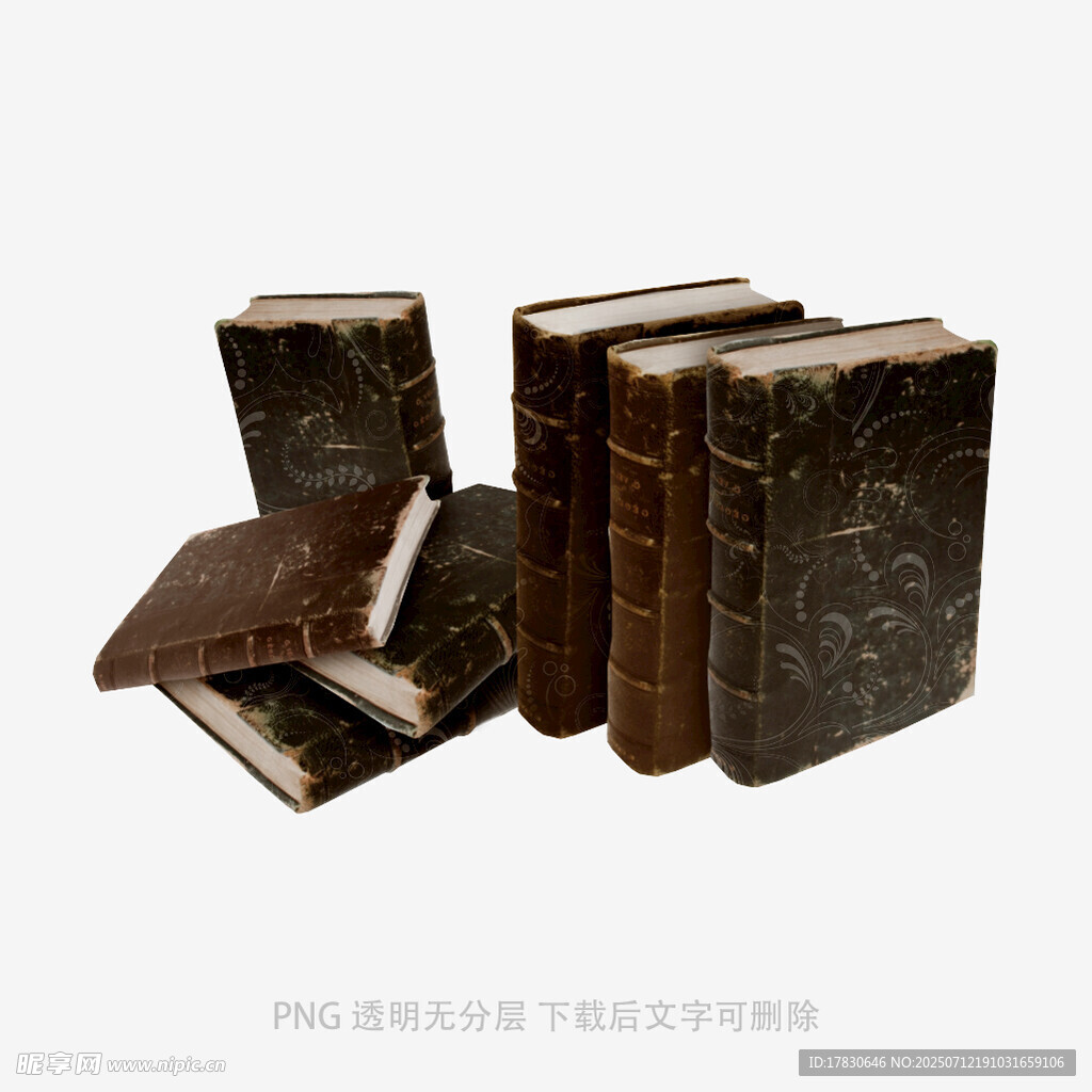 复古精装书籍堆叠展示