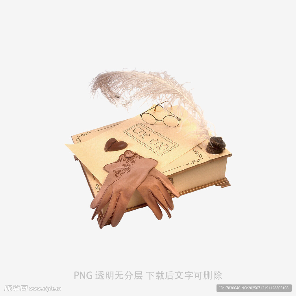复古手套与书籍的优雅组合