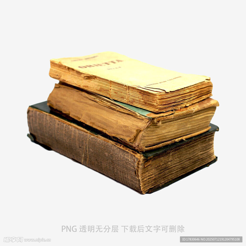 复古旧书籍堆叠