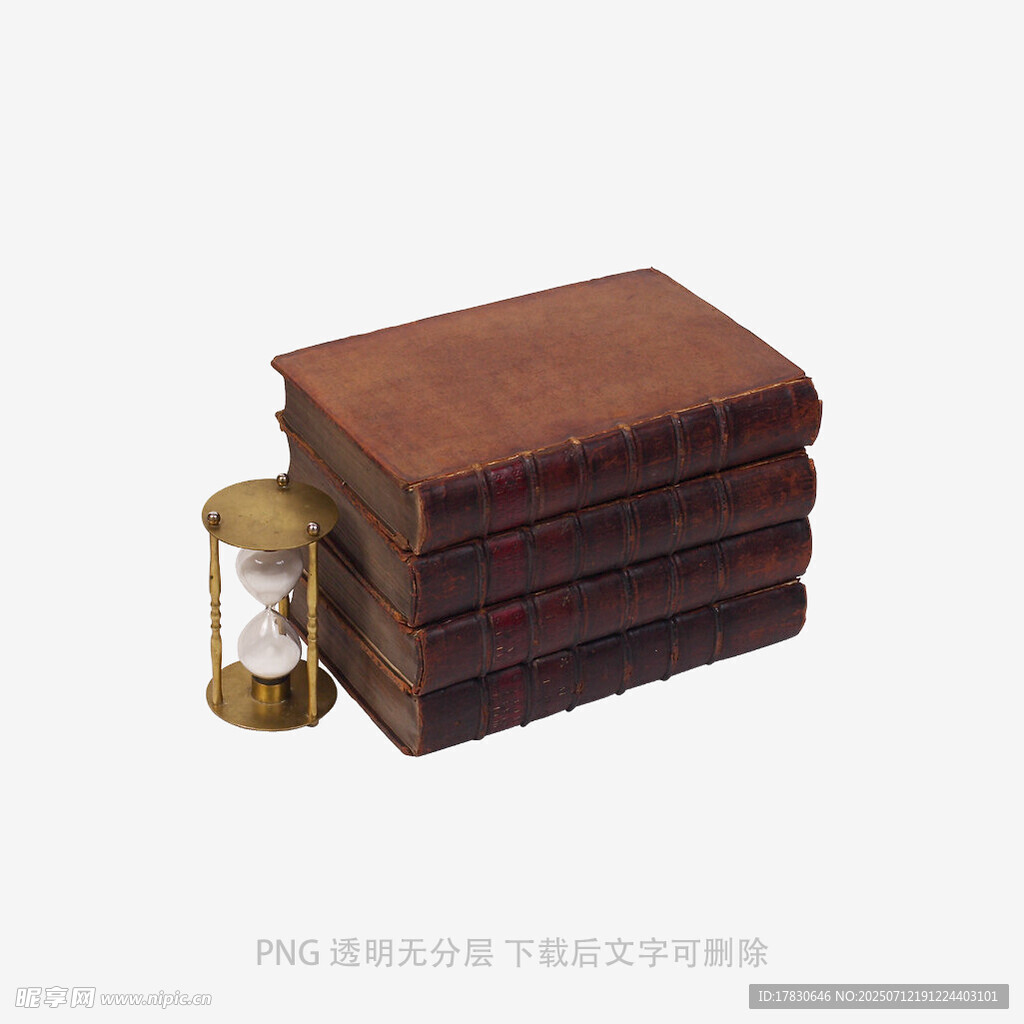 复古书籍与沙漏静物组合