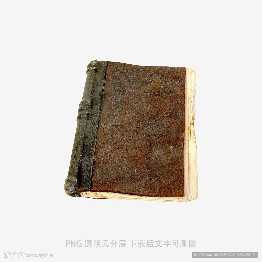 古老陈旧的皮质装订书籍