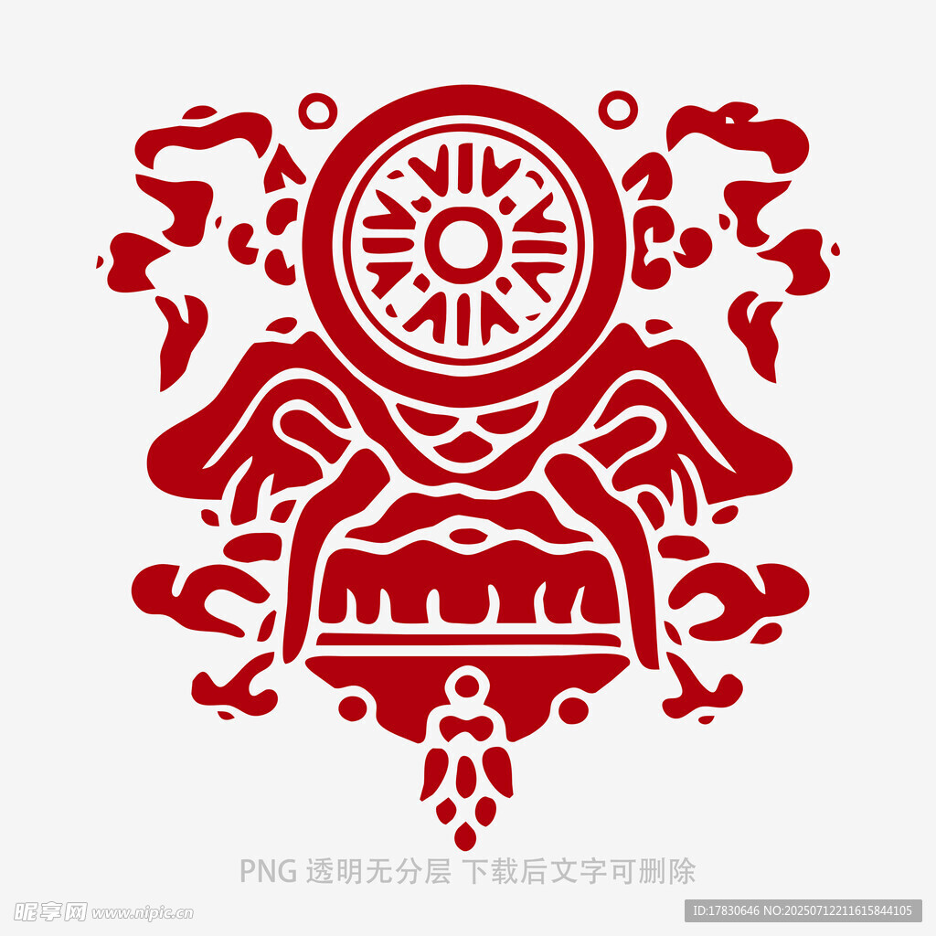 传统中式对称图腾图案