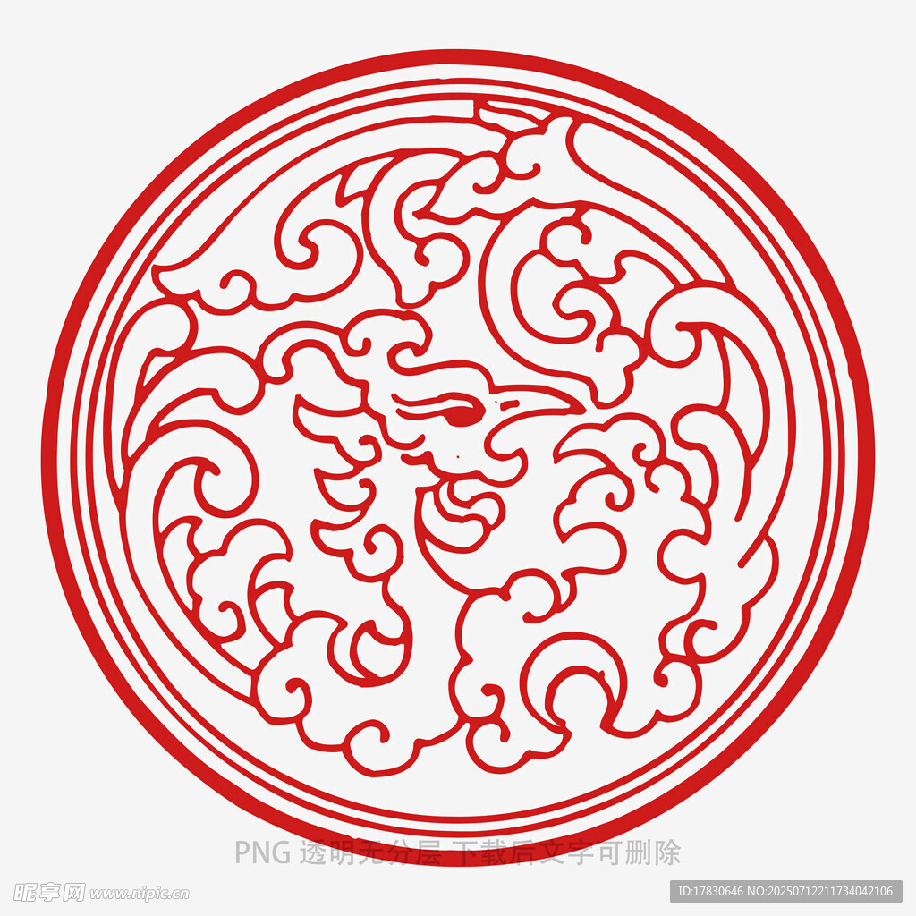 中式传统圆形花纹图案