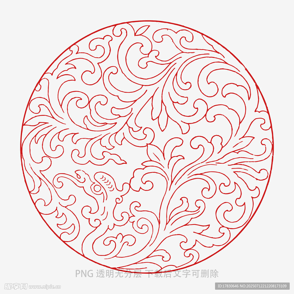 圆形中式花纹图案设计