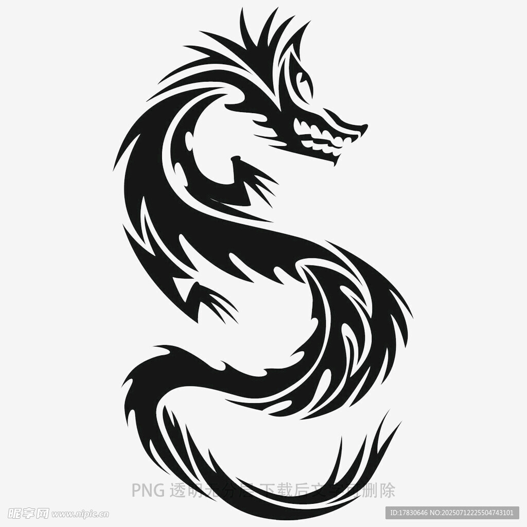 龙形字母S图案设计