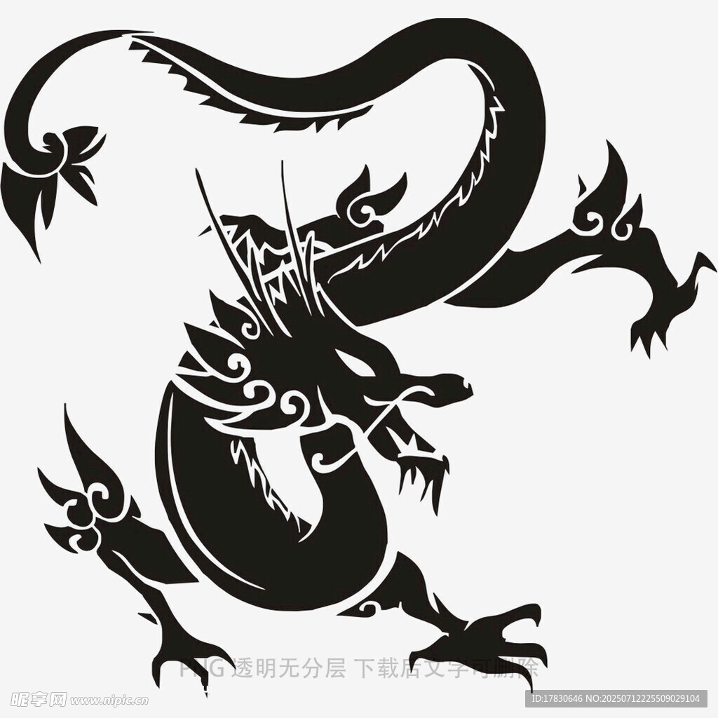 传统黑龙图案设计