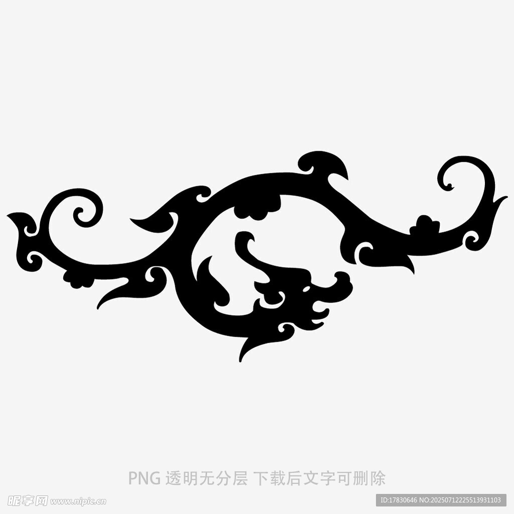 中式龙形花纹图案