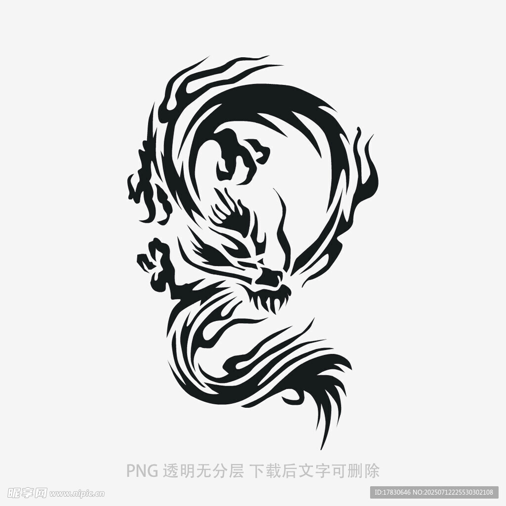 中式龙形图案设计