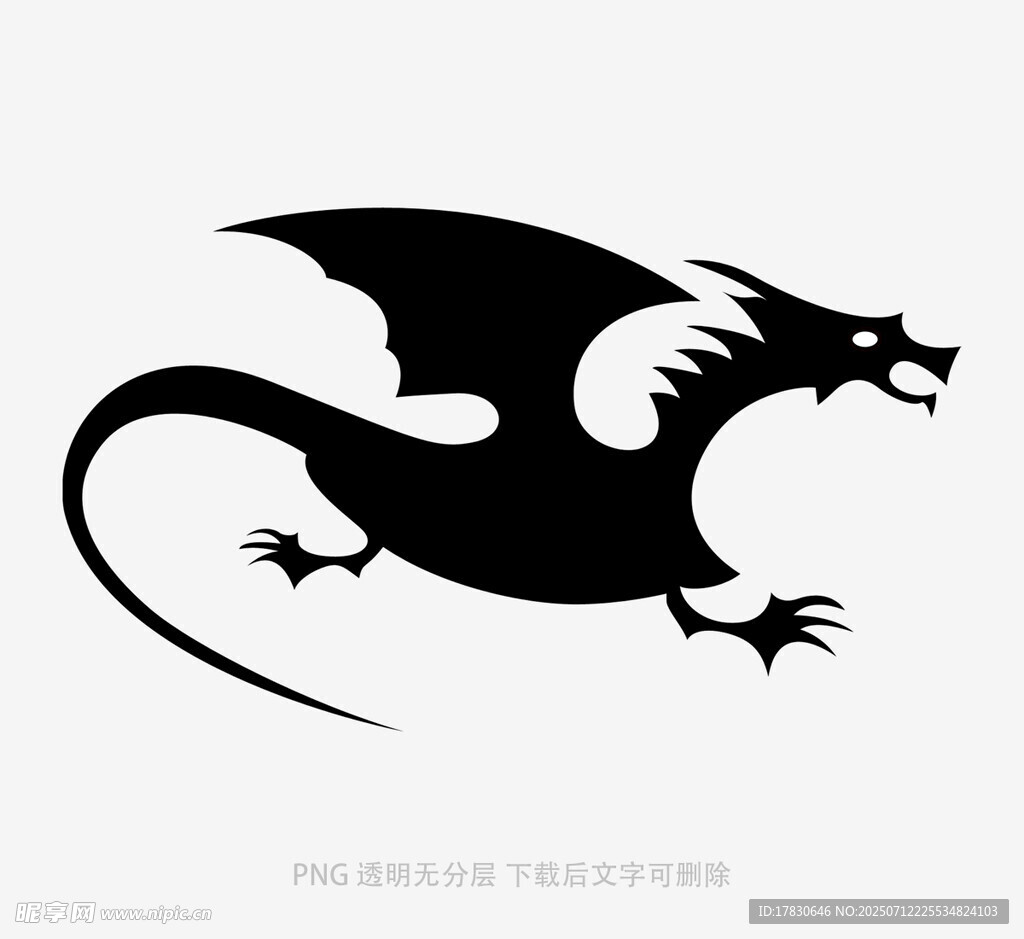 黑色飞龙剪影