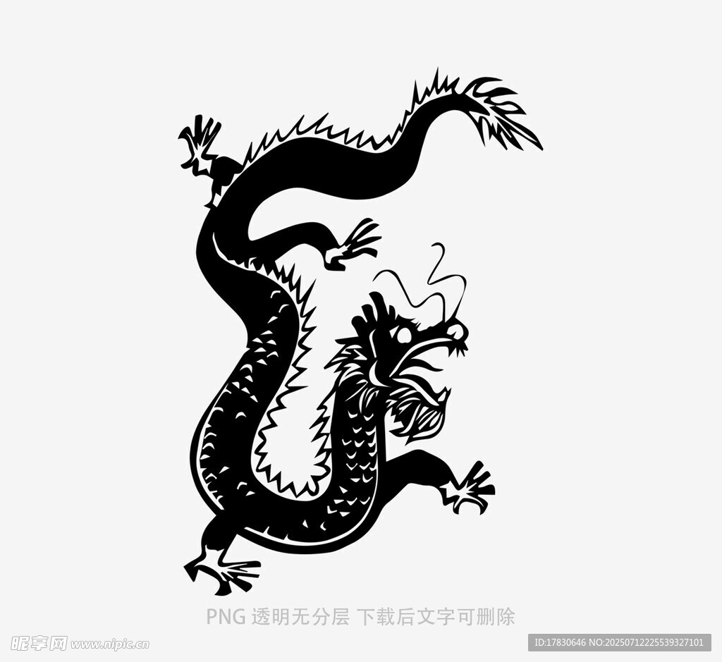 传统中式黑龙图案设计
