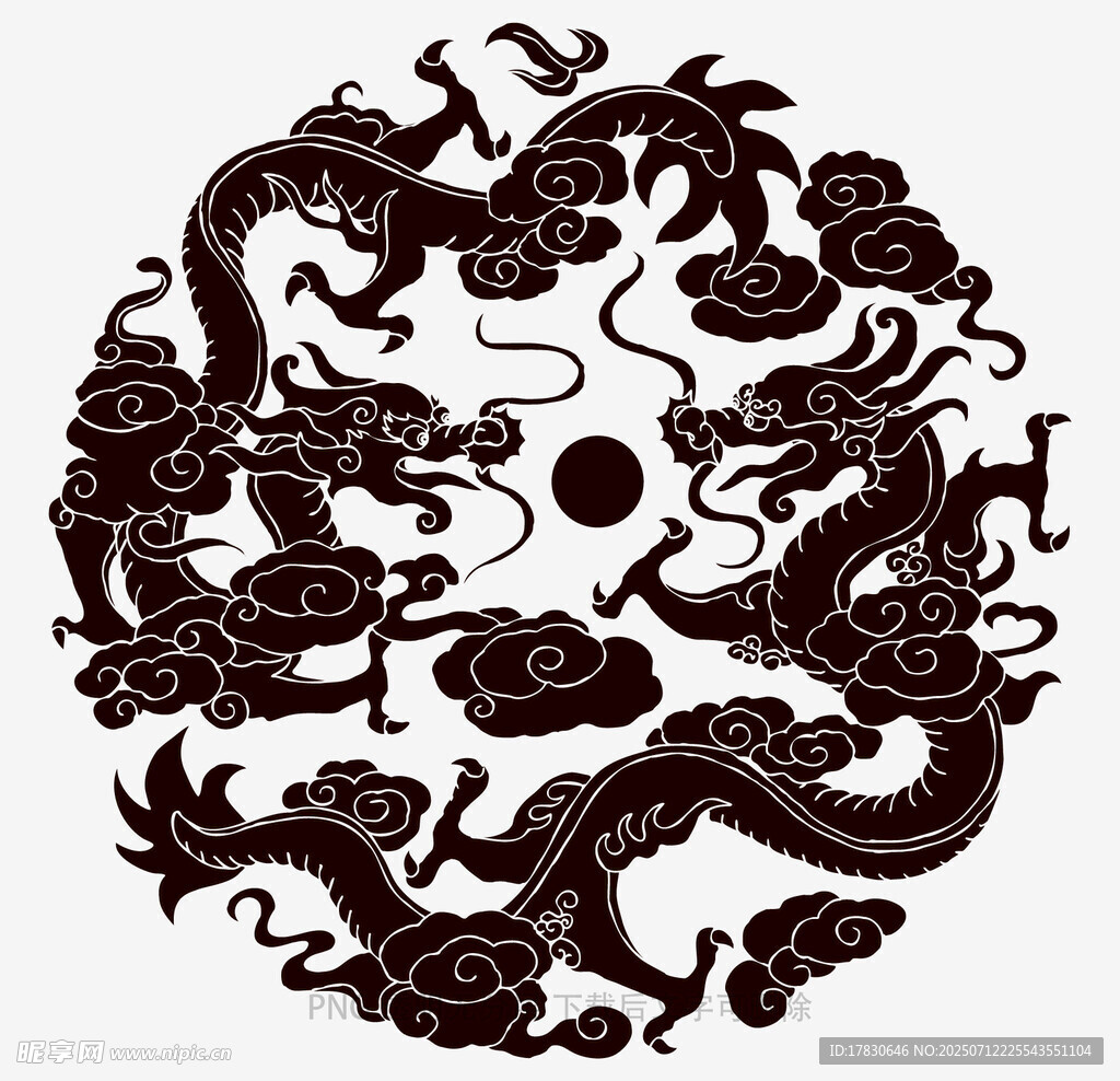 双龙戏珠传统图案