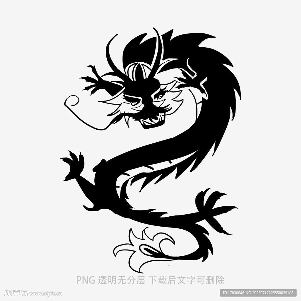 中式黑龙图腾图案设计