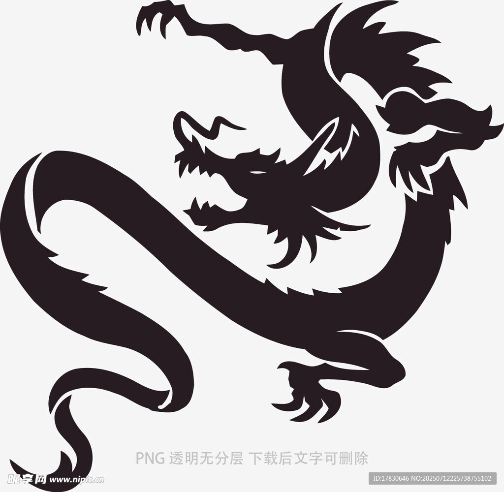 中式黑龙图案设计
