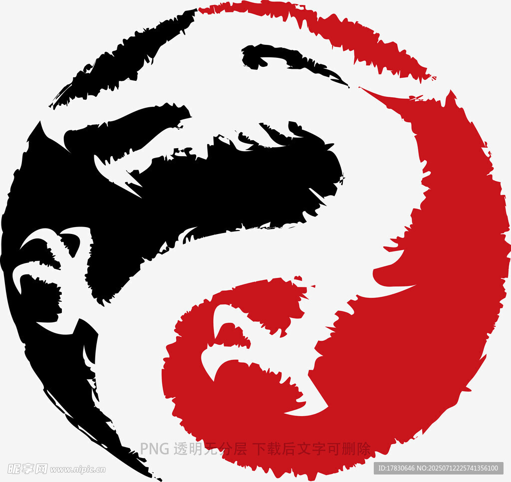 龙形太极图案