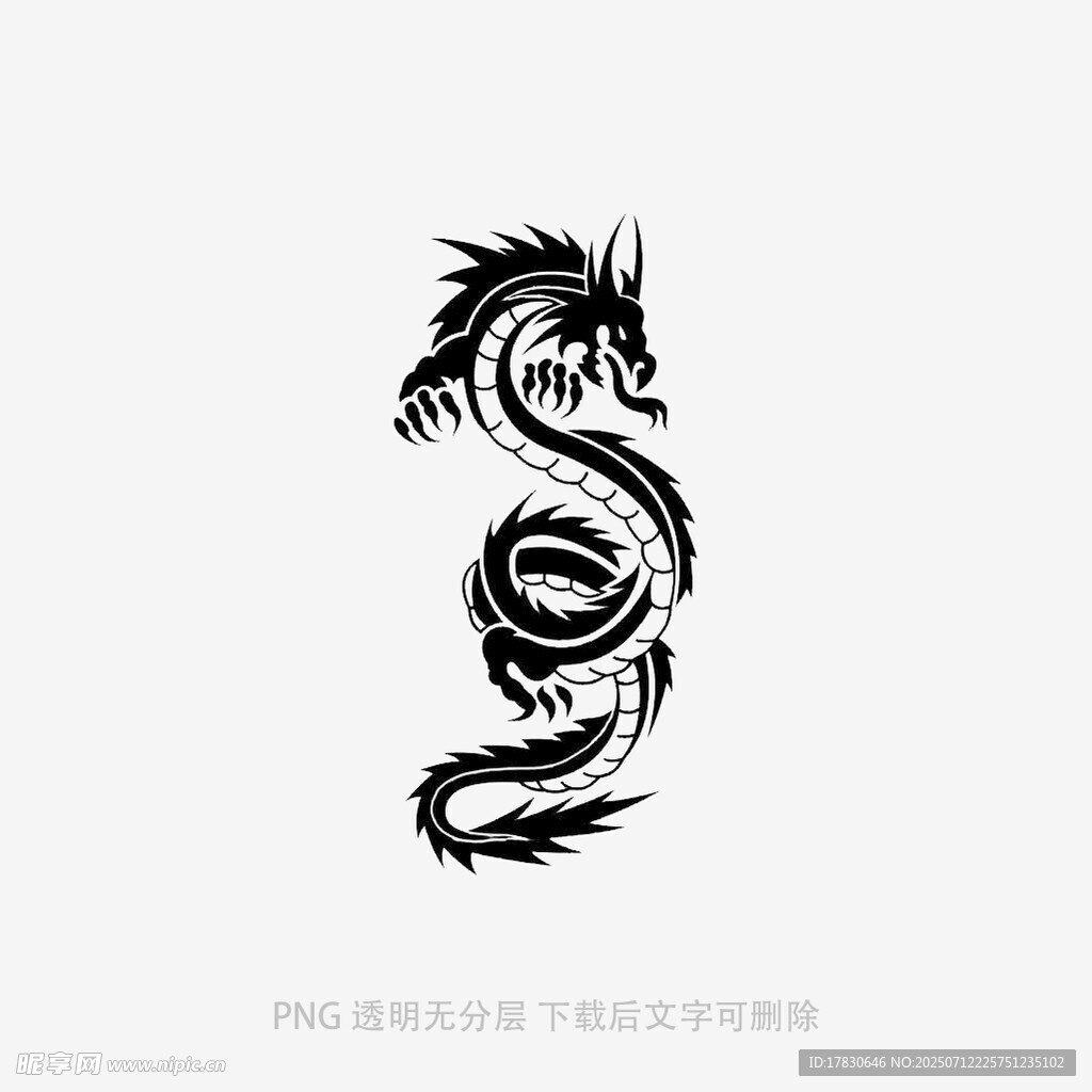 中式传统龙形图案设计
