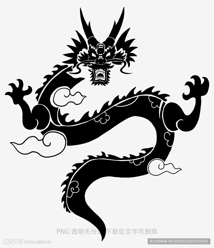 传统中式黑龙图案