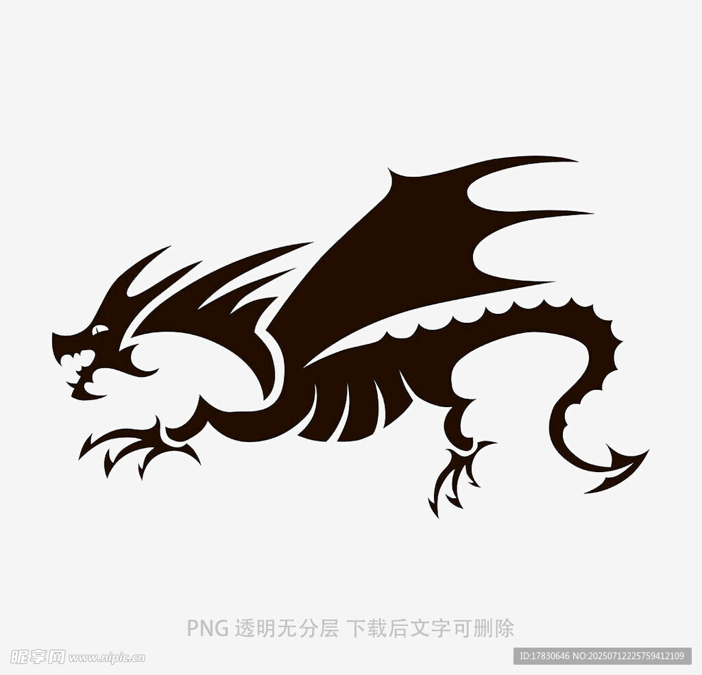 黑色飞龙图案设计