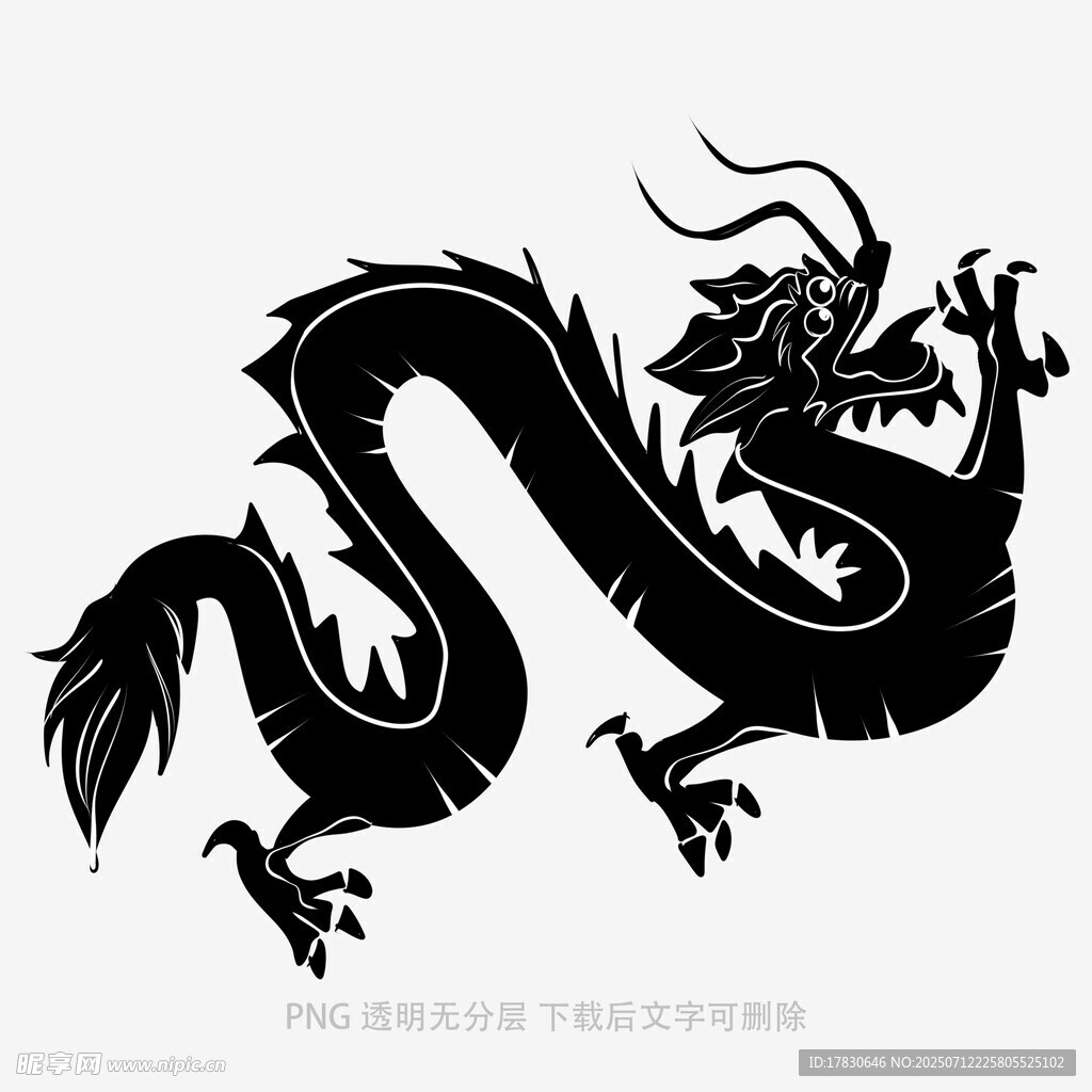黑色中国龙图案