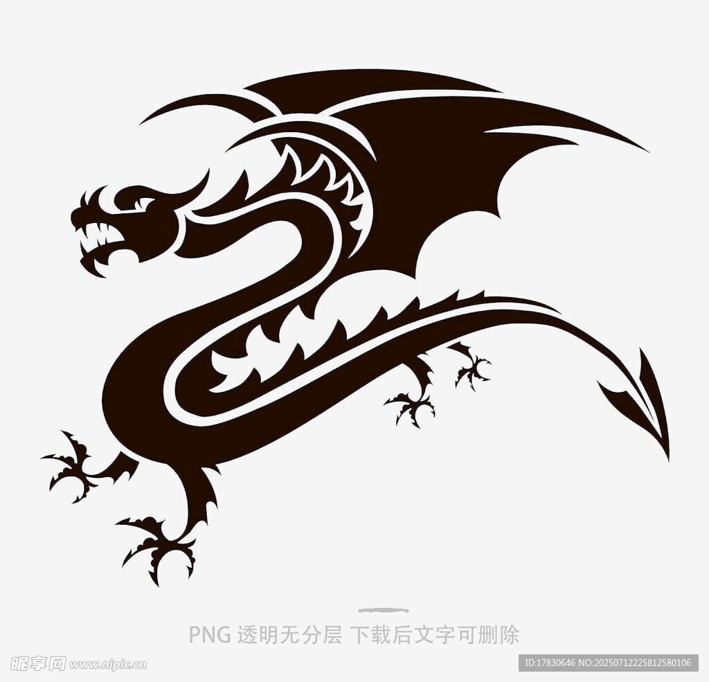 中式黑龙图腾图案设计