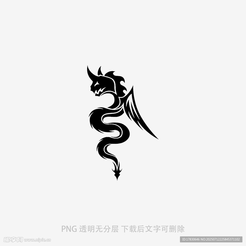 简约黑龙图案设计