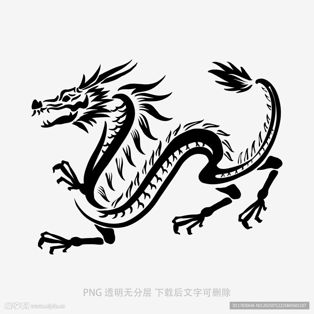 中式传统龙形图案设计