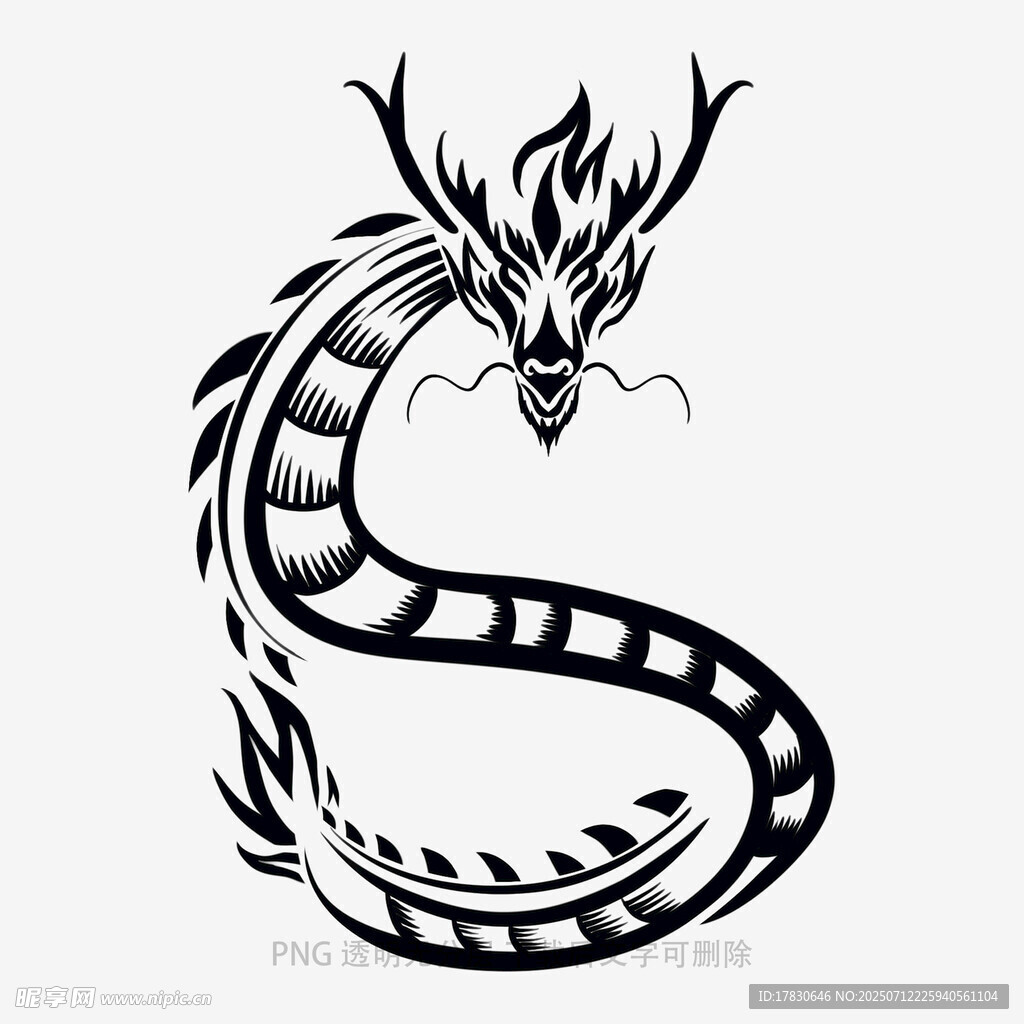 中式风格龙形图案设计