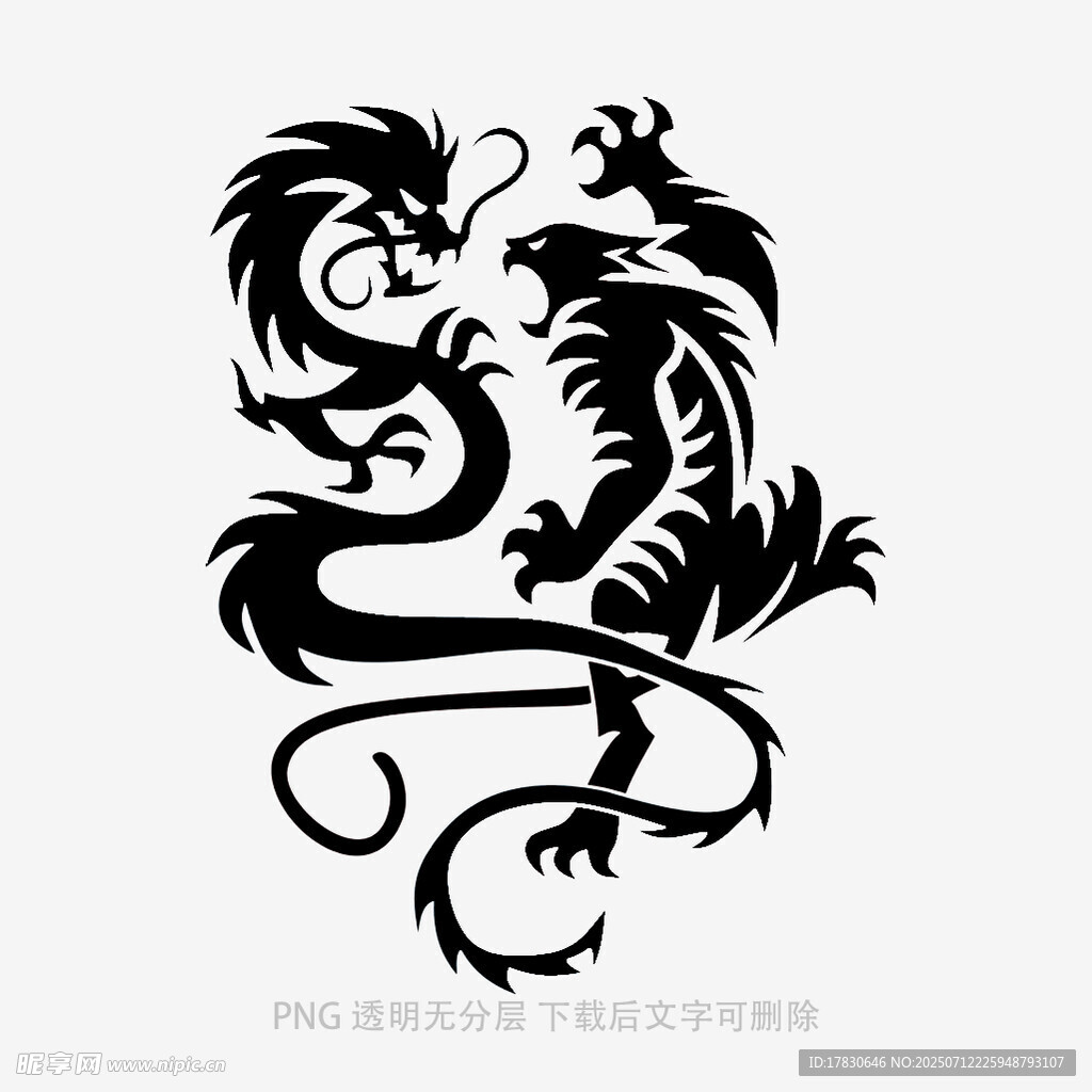 中式双龙图案设计