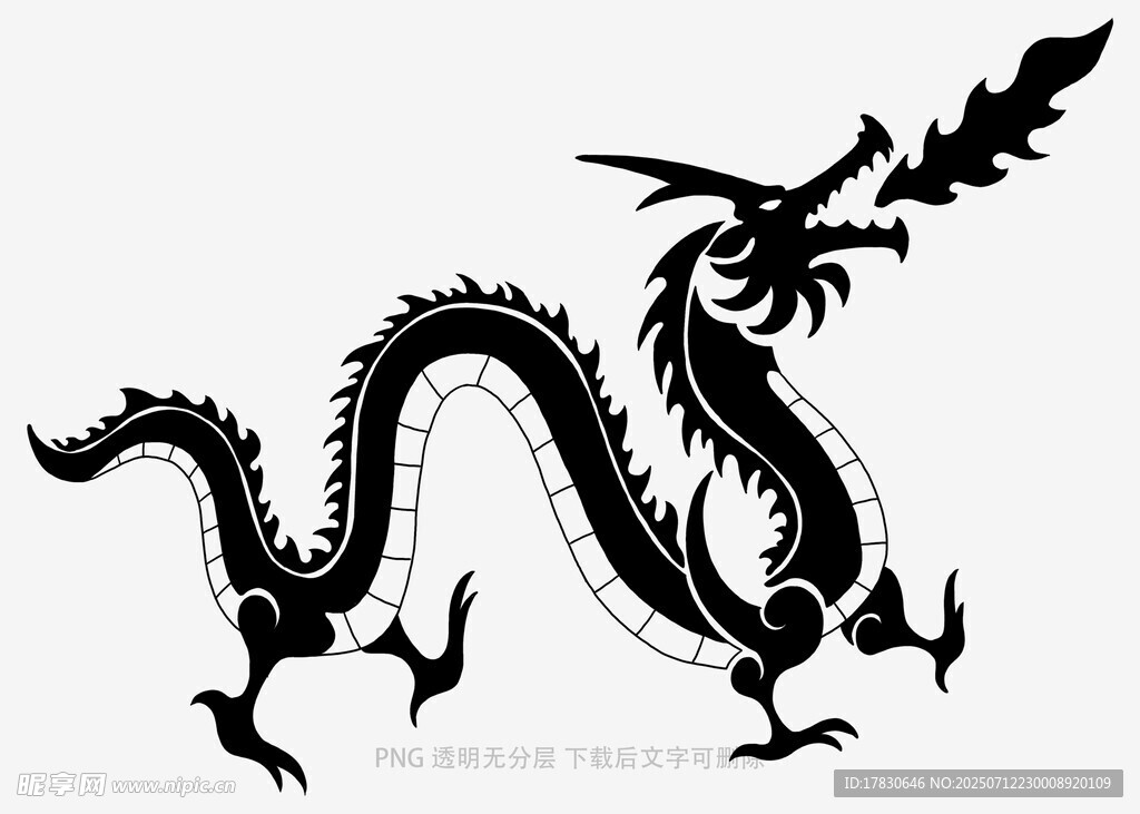 黑色龙形图案