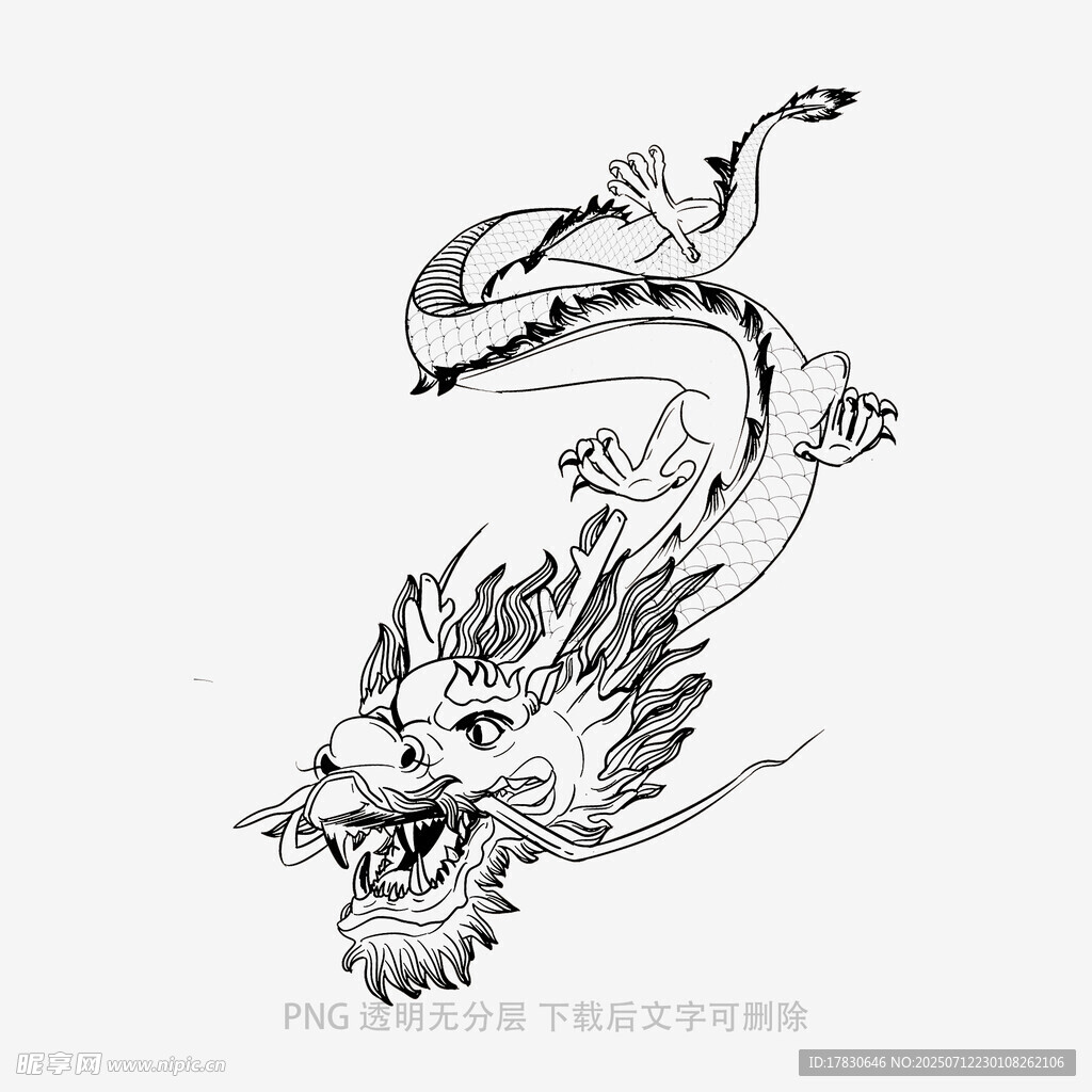 手绘龙形图案