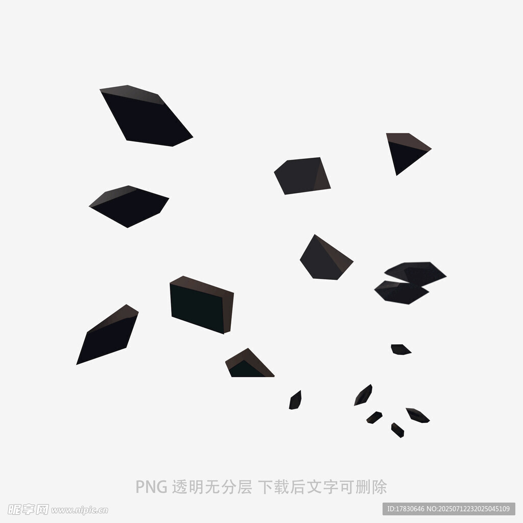 黑色碎片悬浮画面