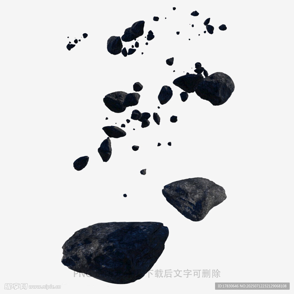 黑色碎石散落画面