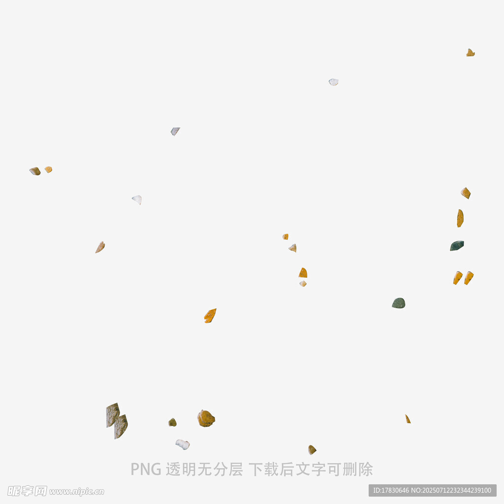 飘落的多彩金箔装饰元素