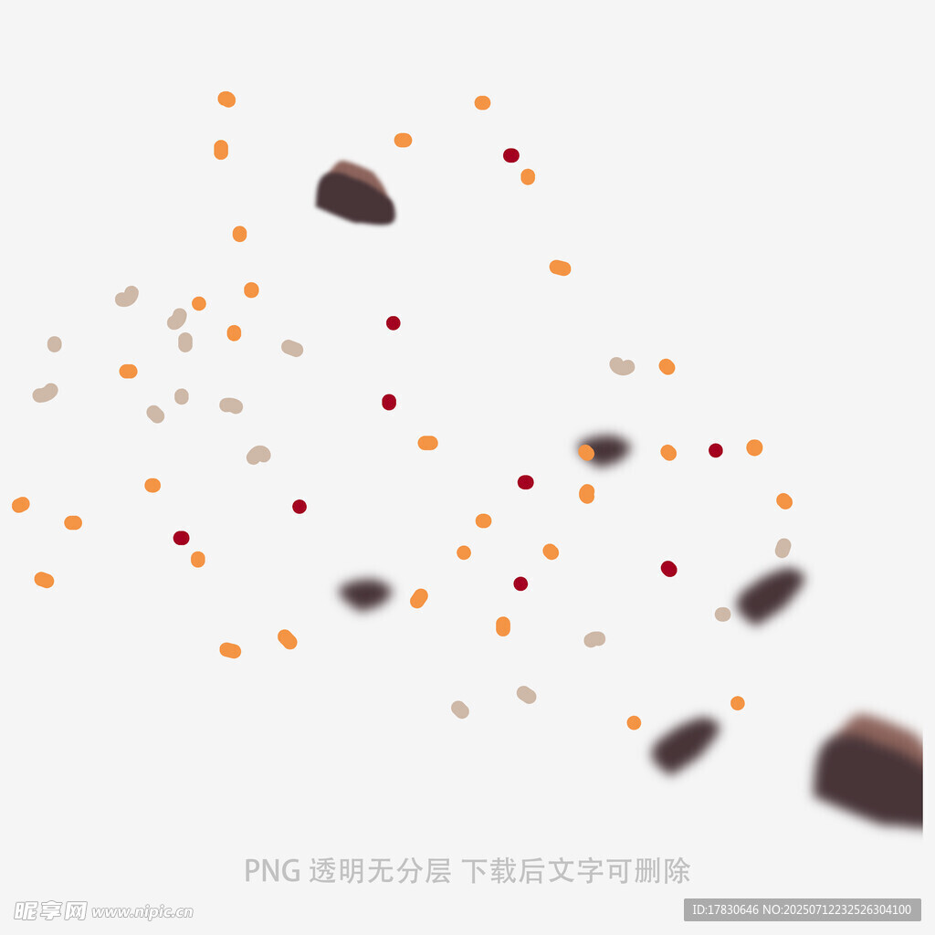 漂浮的多彩颗粒与石块
