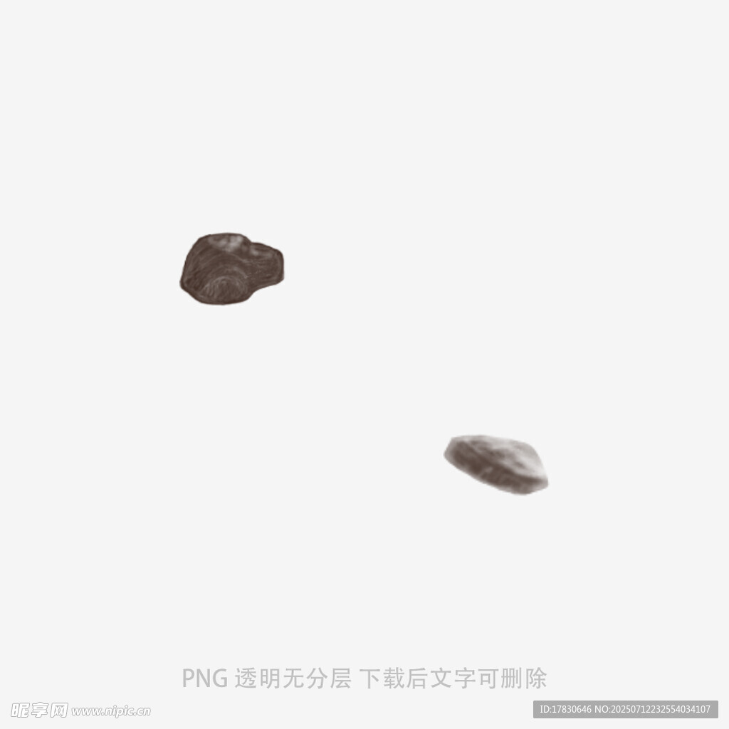 两颗形状独特的褐色石头