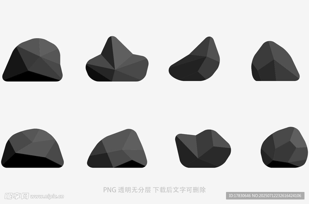 黑色立体几何形状模型展示