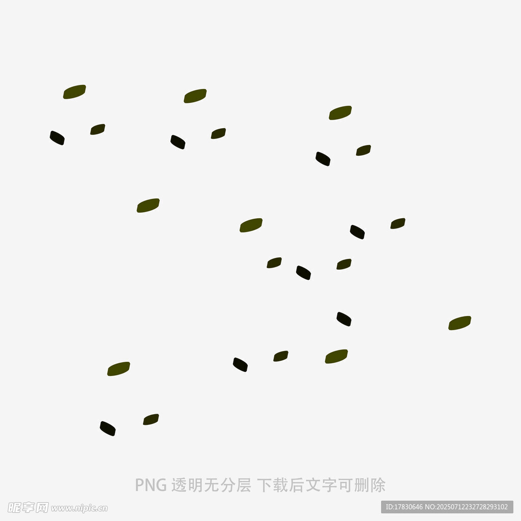 飘落的黑色与绿色颗粒