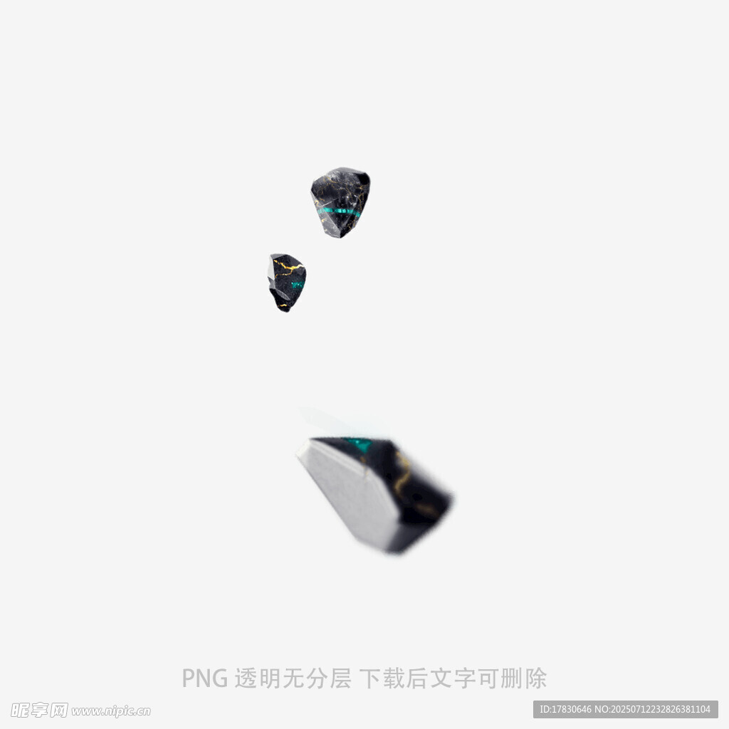 漂浮的几何形状物体