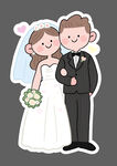 婚礼插画人形立牌