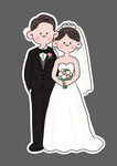 婚礼插画人形立牌