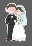 婚礼插画人形立牌