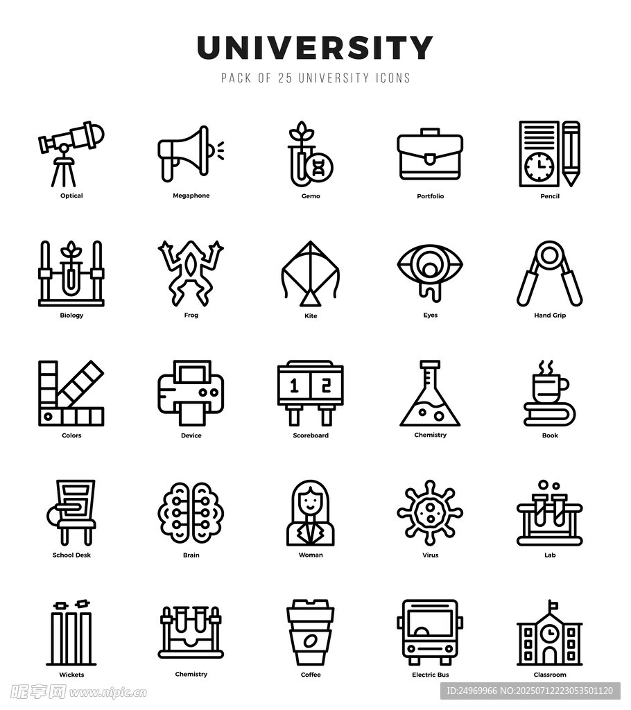 大学相关图标集合