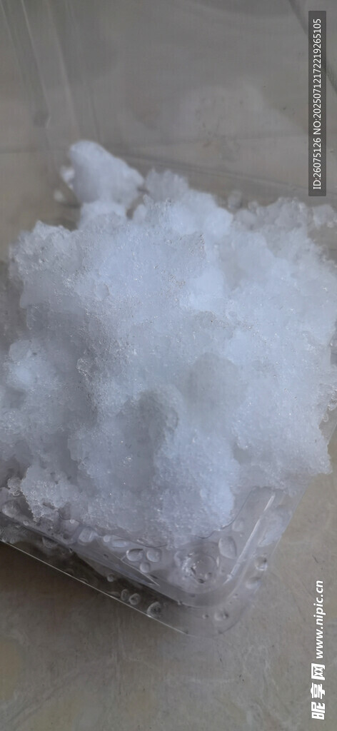 白色冰沙特写