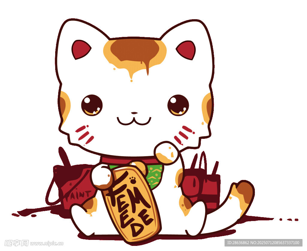 招财小猫持金元宝